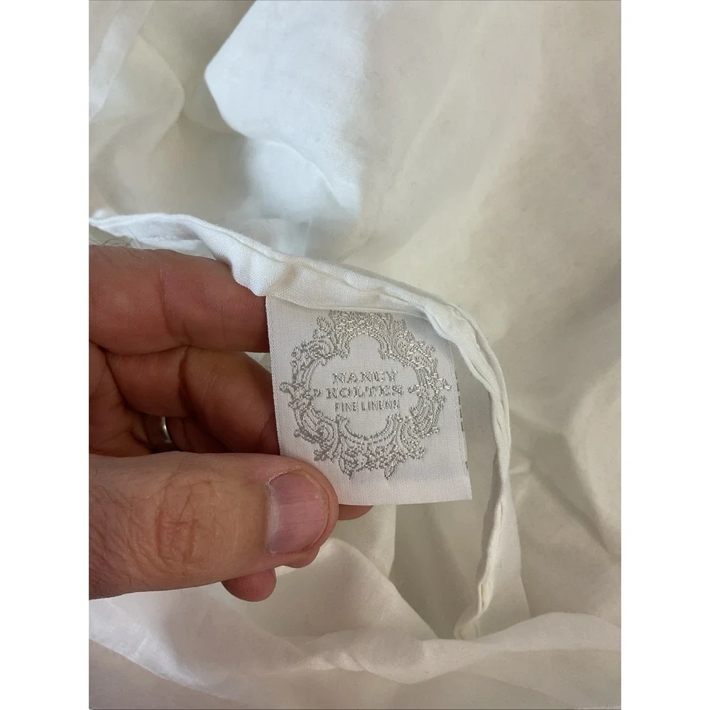 Nancy Koltes White 2 Euro Shams‎ Italy Cotton Cottage Shabby Chic Romantic